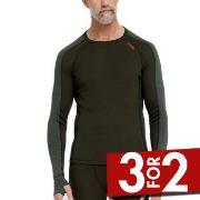 Dovre Jacquard Baselayer Militærgrønn ull Small Herre