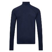 Dovre Wool Zip Single Jersey Marine ull Medium Herre