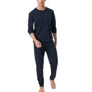 Schiesser Comfort Essentials Long Pyjamas Mørkblå bomull X-Large Herre