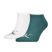 Calvin Klein Strømper 2P Sneaker Monogram Socks Hvit/Blå Str 39/42 Her...