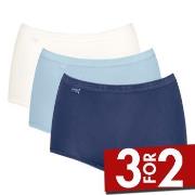 Sloggi Truser 3P Basic Plus Maxi Colored Marine/Blå bomull 42 Dame