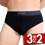 Sloggi 2P Men Ever Ease Brief Svart bomull Medium Herre