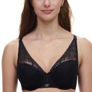 Chantelle BH Origins Lace Lightweight Plunge Bra Svart nylon E 80 Dame