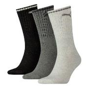 Puma Strømper 3P Crew Sock Stripe Svart/Grå Str 39/42