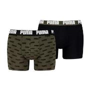 Puma 2P Everyday Aop Boxer Svart/Grønn bomull X-Large Herre