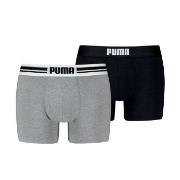 Puma 2P Everyday Placed Logo Boxer Svart/Grå bomull Small Herre