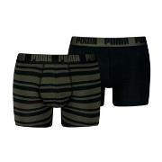 Puma 2P Heritage Stripe Boxer Svart/Grønn bomull Small Herre