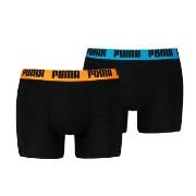 Puma 2P Men Everyday Basic Boxer Svart/Oransje bomull Large Herre