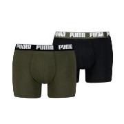 Puma 2P Men Everyday Basic Boxer Svart/Grønn bomull Medium Herre