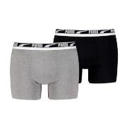 Puma 2P Men Multi Logo Boxer Svart/Hvit bomull Medium Herre