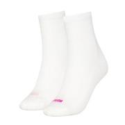 Puma Strømper 2P Women Heart Logo Short Crew Socks Hvit/Rosa Str 35/38...