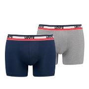 Levis 2P Sportswear Logo Base Boxer Blå/Grå bomull Medium Herre