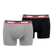 Levis 2P Sportswear Logo Base Boxer Svart/Grå bomull Medium Herre