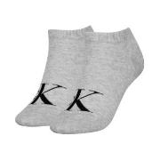 Calvin Klein Strømper 2P Women Monogram Sneaker Socks Grå Strl 35/39 D...