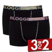 Sloggi 2P Men GO ABC Natural Hipster Briefs Svart bomull Small Herre