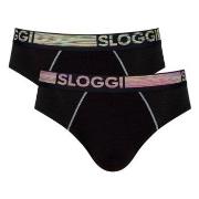 Sloggi 2P Men GO ABC Natural Midi Briefs Svart bomull Large Herre