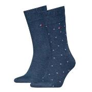 Tommy Hilfiger Strømper 2P Men Dot Socks Jeansblå Str 43/46 Herre