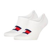 Tommy Uni TJ Flag Footie Socks Strømper 2P Hvit Str 43/46