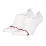 Tommy Uni TJ Iconic Footie Socks Strømper 2P Hvit bomull Str 39/42