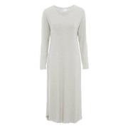 Damella Bamboo Plain Long Sleeve Nightdress Grå Bambus Large Dame