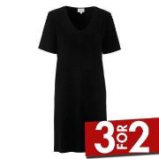 Damella Bamboo Short Sleeve Nightdress Svart Bambus XX-Large Dame
