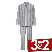 Damella Carl Long Sleeve Pyjamas Gråstripet bomull X-Large Dame