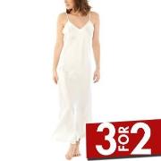 Damella Long Silk Nightdress Elfenben silke Small Dame
