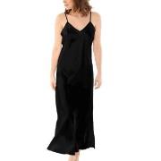 Damella Long Silk Nightdress Nougat silke Large Dame