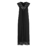 Damella Long Viscose Plain Sleeveless Nightdress Svart viskose Large D...