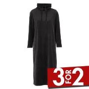 Damella Velour Cosy Dress Svart Medium Dame