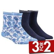 Damella Strømper 2P Bamboo Socks Marine/Blå Str 43/46 Dame