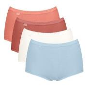 Sloggi Truser 4P Basic Plus Maxi Panty Blå/Oransje bomull 40 Dame