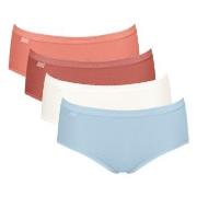 Sloggi Truser 4P Basic Plus Midi Color Blå/Oransje bomull 40 Dame