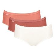 Sloggi Truser 3P Basic Plus Midi Colored Lakserosa bomull 48 Dame