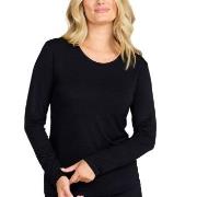 Damella Bamboo Long Sleeve Top Svart Bambus Medium Dame
