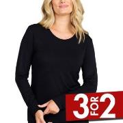 Damella Bamboo Long Sleeve Top Svart Bambus XX-Large Dame