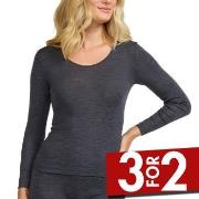 Damella Wool And Silk Long Sleeve Top Mørkgrå  ull 46 Dame