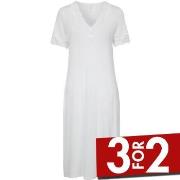 Damella Bamboo Plain Lace Short Sleeve Nightdress Elfenben Bambus Medi...