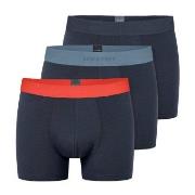 Schiesser 3P 95-5 Organic Cotton Woven Shorts Svart/Rød bomull XX-Larg...