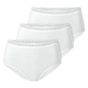 Schiesser Truser 3P Modern Lace Rio Midi Brief Hvit bomull 46 Dame