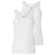 Schiesser 2P Modern Lace Top Hvit bomull 44 Dame