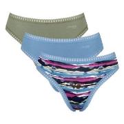 Sloggi Truser 3P GO Crush High Leg Briefs Blå/Grønn bomull Small Dame