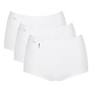 Sloggi Truser 3P Pearl Maxi Hvit bomull 46 Dame