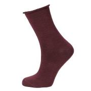 Trofe Cotton Solid Sock Strømper Vinrød  Strl 37/41 Dame