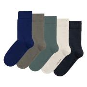 Björn Borg Strømper 5P Essential Ankle Sock Blå/Hvit Str 41/45 Herre