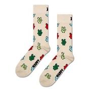 Happy socks Strømper Peace Sock Beige bomull Str 36/40