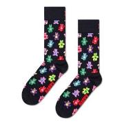 Happy socks Strømper Teddy Sock Svart Mønster bomull Str 41/46