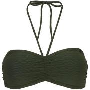 Damella Olivia Textured Padded Bikini Bra Mørkgrørnn  nylon 40 Dame