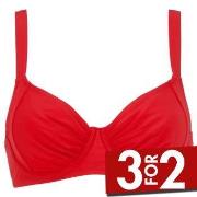 Damella Sophia Basic Underwired Bikini Bra Rød polyester B 38 Dame