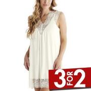 Damella Viscose Plain Sleeveless Nightdress Elfenben viskose Large Dam...